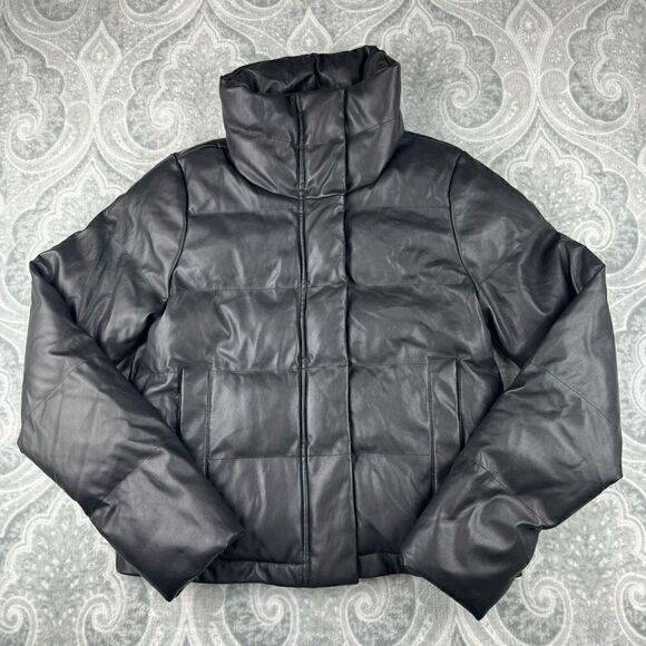 Womens A&F Vegan Leather Mini Puffer - Picture 1 of 4